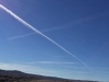 Near lovelock NV i80/95 3 normal planes w/natural trails and other chemtrails spotted @1pm